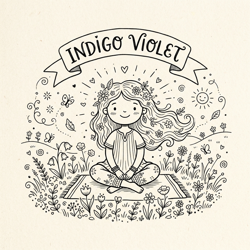 Indigo Violet — Mikyla's ink-drawn muse